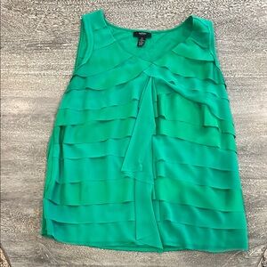 Women’s Alfani Green Ruffled Sleeveless Blouse Plus Size 0X